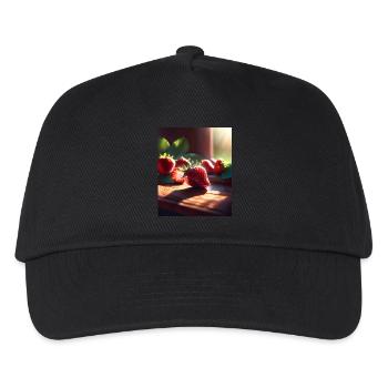 Ich liebe Erdbeeren - Kinder Basecap - Schwarz - Vorne