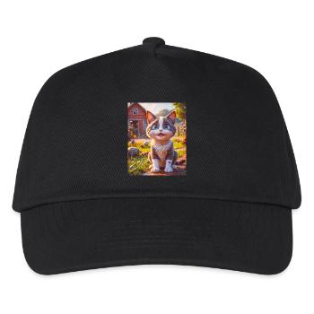 super cute animals on a farm – cat - Kids’ Baseball Cap - black - Front
