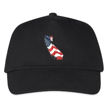 USA Flag in California State Map - Kids’ Baseball Cap - black - Front