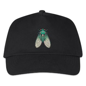 Vintage Green Cicada Insect Illustration - Kids’ Baseball Cap - black - Front