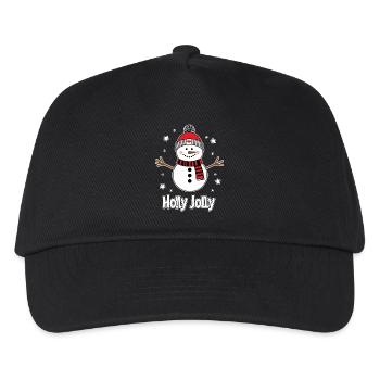Holly Jolly bonhomme de neige Joyeux Noël - Casquette de baseball Enfant - noir - Devant