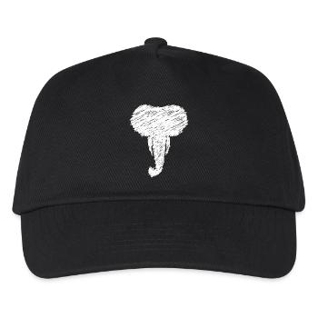 Elefant Zeichnung Kunst Geschenk - Kinder Basecap - Schwarz - Vorne