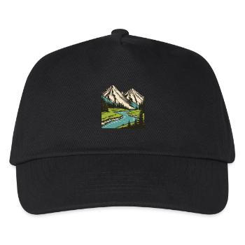 Naturlandschaft - Kinder Basecap - Schwarz - Vorne