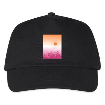 Indices subtils WLW Sunrise Cottagecore Flag Design - Casquette de baseball Enfant - noir - Devant