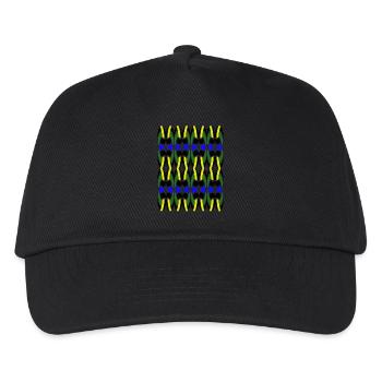 Einzigartiges Multicolor-Design - Kinder Basecap - Schwarz - Vorne