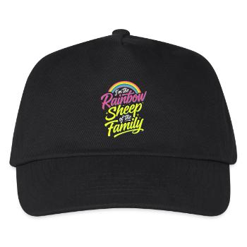 I'm The Rainbow Sheep Of The Family 11 - Kinder Basecap - Schwarz - Vorne