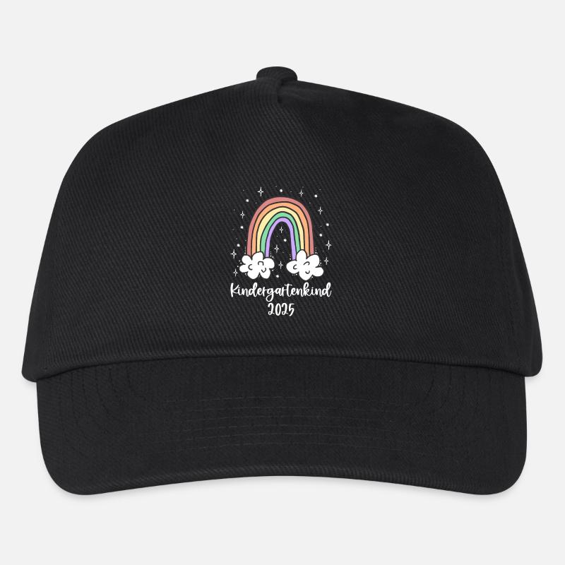 Kindergartenkind 2025 Regenbogen Bunt Kindergarten - Kinder Basecap - Schwarz