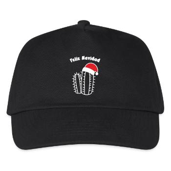 feliz navidad frohes fest Kaktus Weihnachtsmütze - Kinder Basecap - Schwarz - Vorne