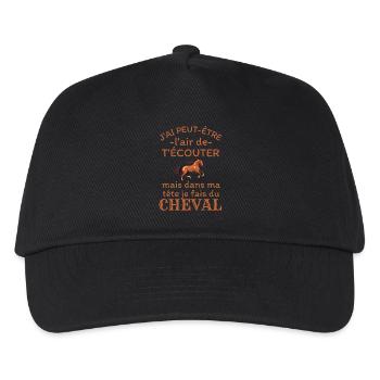 Humour Cheval cavalier cavalière - Casquette de baseball Enfant - noir - Devant