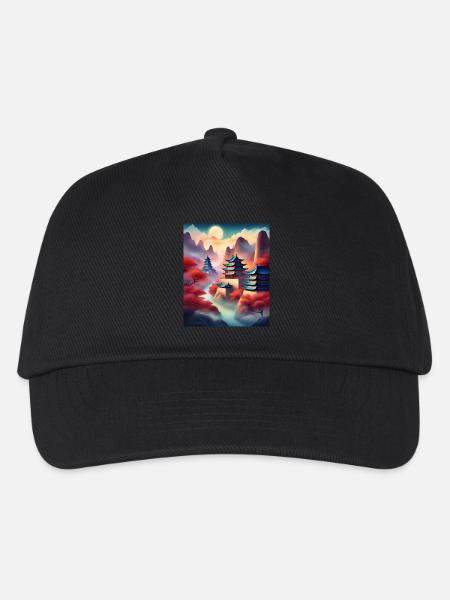 Awesome japanese fortresses - Kids’ Baseball Cap - black
