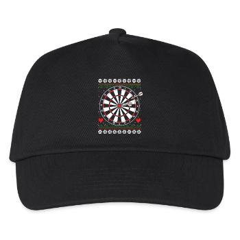 Darts Dart Dartboard Ugly Christmas - Kinder Basecap - Schwarz - Vorne