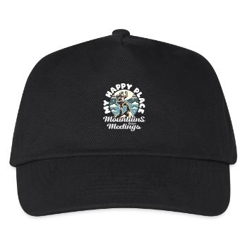 MON ENDROIT HEUREUX : LA MONTAGNE PLUTÔT QUE LES RÉUNIONS - Casquette de baseball Enfant - noir - Devant