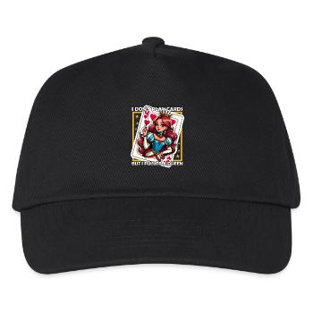 ICH SPIELE KEINE KARTEN, ABER ICH HABE EINE DAME GEZOGEN - Kinder Basecap - Schwarz - Vorne