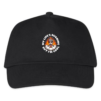 MY LIFE'S BURNING BUT I'M COOL - Kids’ Baseball Cap - black - Front