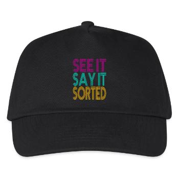 see it say it sorted - Kids’ Baseball Cap - black - Front
