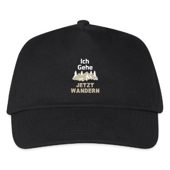ich gehe jetzt wandern - Kinder Basecap - Schwarz - Vorne