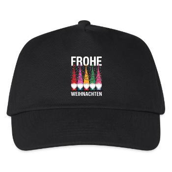 Gnom Frohe Weihnachten Gnome lustig Wichtel süß - Kinder Basecap - Schwarz - Vorne