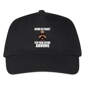 Faultier Humor lustige Sprüche keine Ahnung - Kinder Basecap - Schwarz - Vorne