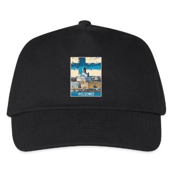 Helsinki Malerei - Kinder Basecap - Schwarz - Vorne
