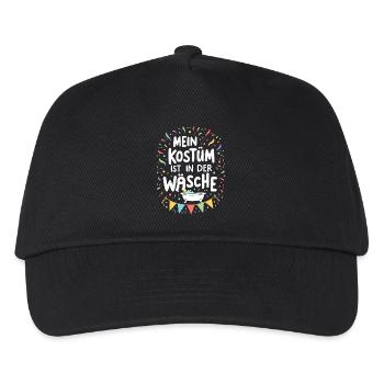 Waschtag Fasching Kostüm - Kinder Basecap - Schwarz - Vorne