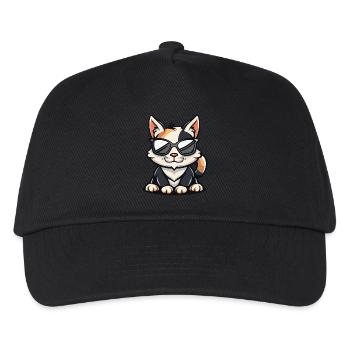 Katze Tier - Kinder Basecap - Schwarz - Vorne