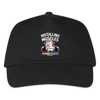 Installing Muscles Unicorn - Kids’ Baseball Cap - black - Front