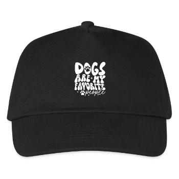 Hund Hunde Pfote Pfotenabdruck Hundeliebe Lustig - Kinder Basecap - Schwarz - Vorne