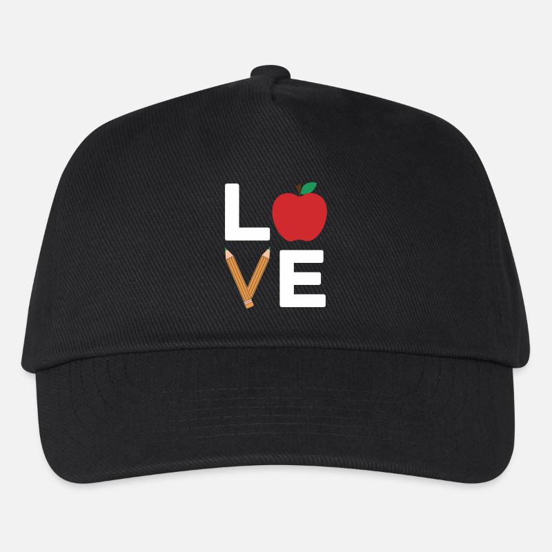 Love Apple Pencil Typography - Kids’ Baseball Cap - black