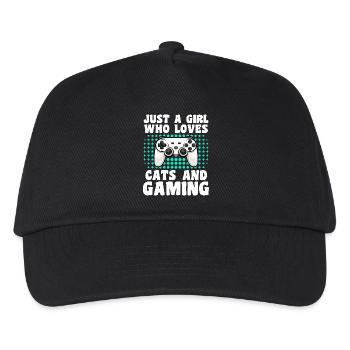 Gamer et Amoureuse des Chats Jeux Vidéo et Ronrons - Casquette de baseball Enfant - noir - Devant