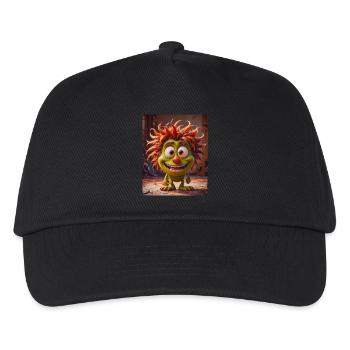 Happy Halloween, süß, Monster, wilde Haare, gruselig, lustig - Kinder Basecap - Schwarz - Vorne