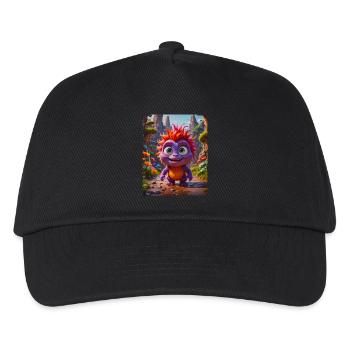 Happy Halloween, süß, Monster, wilde Haare, gruselig, lustig - Kinder Basecap - Schwarz - Vorne