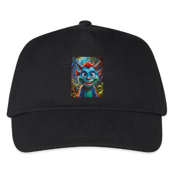 Happy Halloween, süß, Monster, wilde Haare, gruselig, lustig - Kinder Basecap - Schwarz - Vorne