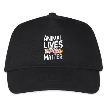 Vegetarisch Vegan Veggie Vegetarier - Kinder Basecap - Schwarz - Vorne