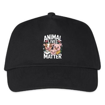 Vegetarisch Vegan Veggie Vegetarier - Kinder Basecap - Schwarz - Vorne