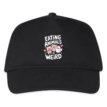 Vegetarisch Vegan Veggie Vegetarier - Kinder Basecap - Schwarz - Vorne