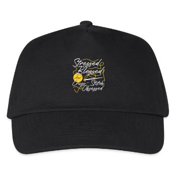 Kreuzstich Kreuzstich Kreuzstich - Kinder Basecap - Schwarz - Vorne