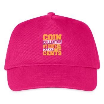 Münzsammeln Münzsammlers Cent Numismatiker - Kinder Basecap - Fuchsia - Vorne