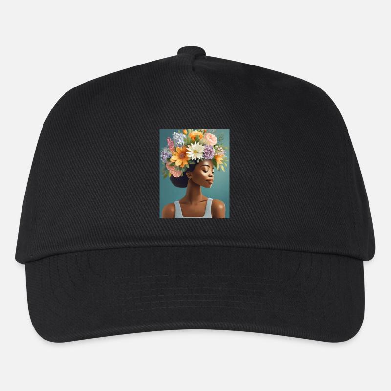 Blumenkrone 3 - Kinder Basecap - Schwarz