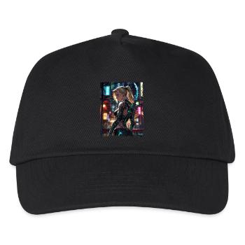Cyberpunk Frauen Kriegerin Anime - Kinder Basecap - Schwarz - Vorne