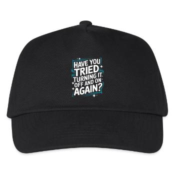 Technischer Support Computerfreak Nerd - Kinder Basecap - Schwarz - Vorne