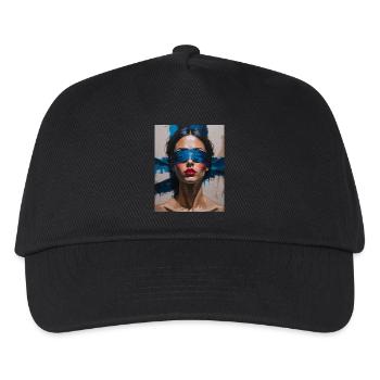 Frau mit verbundenen Augen Malerei - Kinder Basecap - Schwarz - Vorne