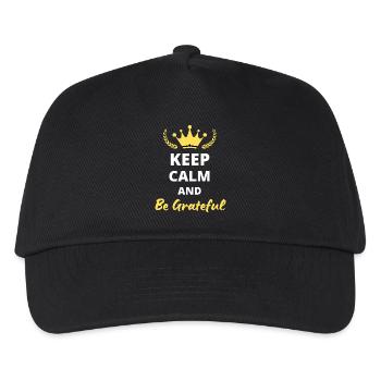 Bewahren Sie Ruhe und seien Sie dankbar - Kinder Basecap - Schwarz - Vorne