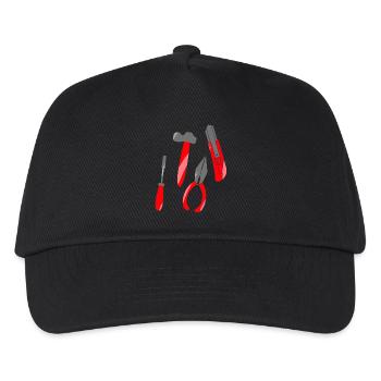 Handwerker sucht Werkzeug Design - Kinder Basecap - Schwarz - Vorne
