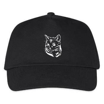 Hypnotische Katze – Lustiges Cartoon Cat Design - Kinder Basecap - Schwarz - Vorne