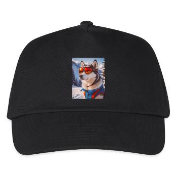 super cute dogs Husky in a ski dress - Kids’ Baseball Cap - black - Front