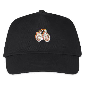 buntes Stadt Fahrrad fröhlicher urbaner Biker - Kinder Basecap - Schwarz - Vorne