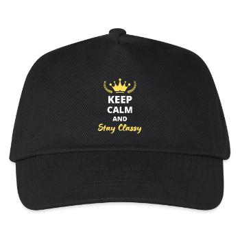 "Keep Calm and Stay Classy" - Simple Elegance - Kids’ Baseball Cap - black - Front