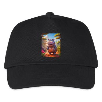 super cute african animals– Hippo - Kids’ Baseball Cap - black - Front