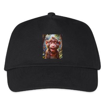 super cute african animals– Baboon - Kids’ Baseball Cap - black - Front