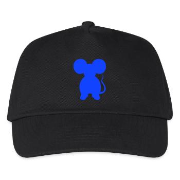 Maus Mäuschen Süße Kleine Ratte Nager Silhouette - Kinder Basecap - Schwarz - Vorne